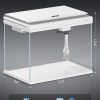 5 Gallon Fish Tank, Low Iron Glass Aquarium Starter Kits with Temperature Digital Display, Betta Fish Tank with No Installation for Beginners and Enthusiasts（White）