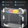 5 Gallon Fish Tank, Low Iron Glass Aquarium Starter Kits with Temperature Digital Display, Betta Fish Tank with No Installation for Beginners and Enthusiasts（White）